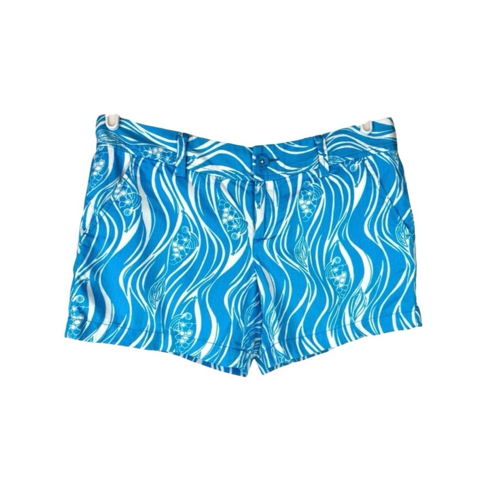 Lilly Pulitzer Joe Fish Callahan Shorts Blue Size 8 Coastal Resort Preppy